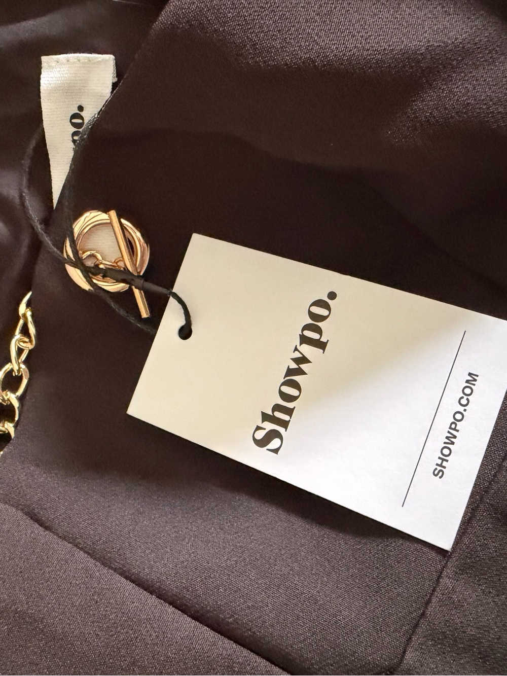 Showpo Darcelle Black Mini Dress with Gold Chain Straps Size 4 - Picture 10 of 11